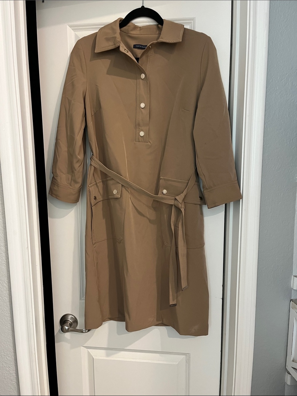 Tommy Hilfiger Tan Trench Shirt Dress with Belt